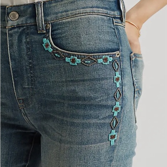 Lauren Ralph Lauren Mojave Blue Wash Jeans - Picture 3 of 15